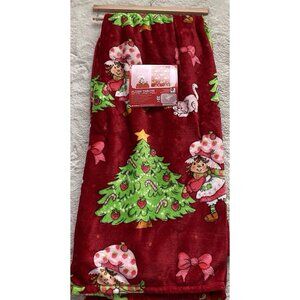 Strawberry Shortcake Custard Christmas Tree Throw Blanket 50" X 70" Holiday NEW